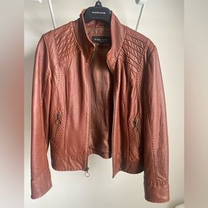 Brown Leather Cycle Moto Jacket
